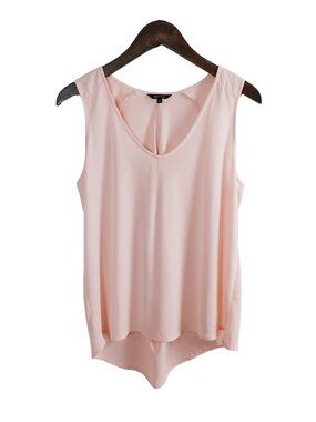 RW&CO. V-Neck Draped Back Semi-sheer Tank Top (M)